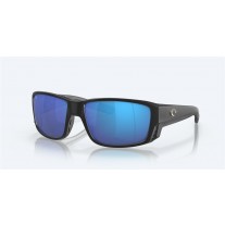 Costa Tuna Alley Pro Sunglasses Matte Black Frame Blue Mirror Polarized Glass Lense