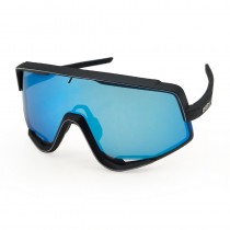 100% Glendale® Sunglasses Black Frame HiPER Blue Mirror Lens