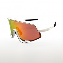 100% Glendale® Sunglasses Matte White Frame HiPER Bubby Multilayer Lens