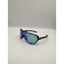 100% Westcraft™ Sunglasses Black Frame HiPER Blue Green Multilayer Mirror Lens
