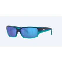 Costa Caballito Sunglasses Matte Caribbean Fade Frame Blue Mirror Polarized Glass Lense