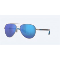 Costa Peli Sunglasses Brushed Gunmetal Frame Blue Mirror Polarized Glass Lense