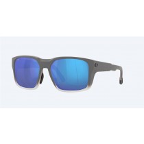 Costa Tailwalker Sunglasses Matte Fog Gray Frame Blue Mirror Polarized Glass Lense