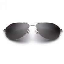 Maui Jim Baby Beach Sunglasses Silver Frame Polarized Black Lens