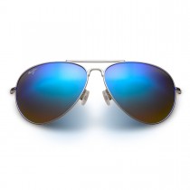 Maui Jim Mavericks Sunglasses Silver Frame Polarized Blue Lens