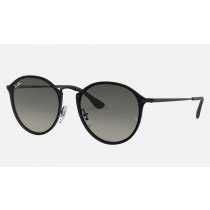 Ray Ban Round Blaze Round RB3574 Sunglasses Gradient + Black Frame Grey Gradient Lens