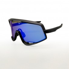 100% Glendale® Sunglasses Black Frame HiPER Blue Mirror Lens