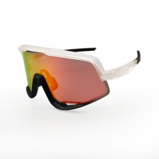 100% Glendale® Sunglasses Crystal Black Frame HiPER Ruby Mirror Lens
