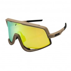100% Glendale® Sunglasses Khaki Frame HiPER Gold Mirror Lens