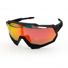 100% S1 Sport Cycling Sunglasses Black Frame Ruby Lens