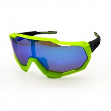100% S1 Sport Cycling Sunglasses Green Frame Sapphire Lens