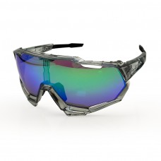 100% S1 Sport Cycling Sunglasses Smoke Frame Blue Green Lens