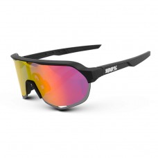 100% S2 Sport Performance Sunglasses Black Frame Ruby Lens