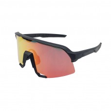 100% S3 Sport Sunglasses Black Frame HiPER Ruby Mirror Lens