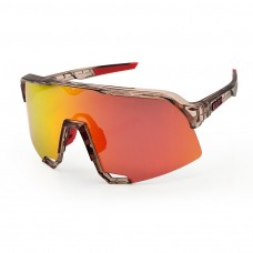 100% S3 Sport Sunglasses Crystal Red Frame HiPER Ruby Mirror Lens