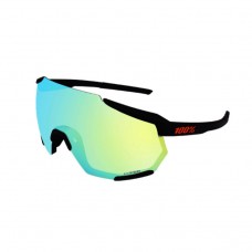 100% S4 Cycling Sunglasses Black Frame HiPER Light Blue Lens