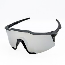 100% Speedcraft® Sunglasses Black Frame HiPER Grey Mirror Lens