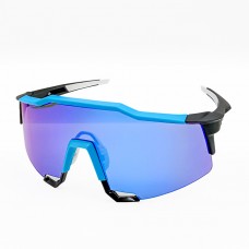 100% Speedcraft® Sunglasses Blue Frame HiPER Sapphire Mirror Lens