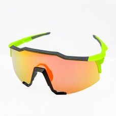 100% Speedcraft® Sunglasses Green Frame HiPER Ruby Mirror Lens