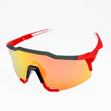 100% Speedcraft® Sunglasses Red Frame HiPER Ruby Mirror Lens