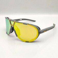 100% Westcraft™ Sunglasses Grey Frame HiPER Gold Multilayer Mirror Lens