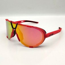 100% Westcraft™ Sunglasses Red Frame HiPER Ruby Multilayer Mirror Lens