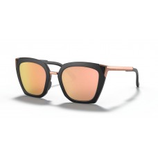 Oakley Side Swept Sunglasses Velvet Black Frame Prizm Rose Gold Polarized Lense
