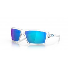 Oakley Cables Sunglasses Polished Clear Frame Prizm Sapphire Polarized Lense