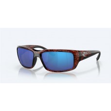 Costa Fantail Sunglasses Tortoise Frame Blue Mirror Polarized Glass Lense