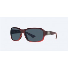 Costa Inlet Sunglasses Pomegranate Fade Frame Gray Polarized Lense