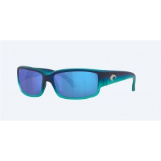 Costa Caballito Sunglasses Matte Caribbean Fade Frame Blue Polarized Glass Lense