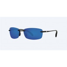Costa Ballast Readers Sunglasses Shiny Black Frame Blue Mirror Polarized Lense