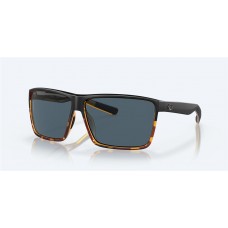Costa Rincon Sunglasses Black/Shiny Tort Frame Gray Polarized Polycarbonate Lense