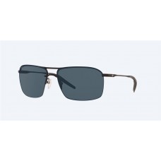 Costa Skimmer Sunglasses Matte Black Frame Gray Polarized Polycarbonate Lense