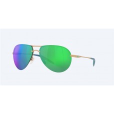 Costa Helo Sunglasses Matte Champagne Frame Green Mirror Polarized Lense