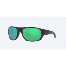 Costa Tico Sunglasses Matte Wetlands Frame Green Polarized Glass Lense