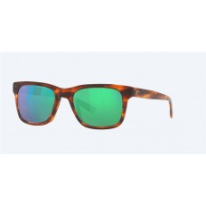Costa Tybee Sunglasses Tortoise Frame Green Mirror Polarized Glass Lense