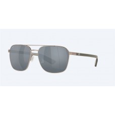 Costa Wader Sunglasses Brushed Gunmetal Frame Gray Silver Mirror Polarized Polycarbonate Lense