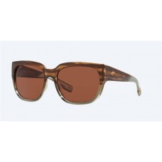 Costa Waterwoman 2 Sunglasses Shiny Ocean Jade Frame Copper Polarized Polycarbonate Lense
