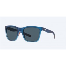 Costa Freedom Series Panga Sunglasses Matte Blue Fade Frame Gray Polarized Polycarbonate Lense