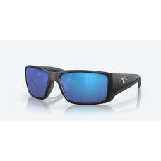 Costa Blackfin Pro Sunglasses Matte Black Frame Blue Polarized Glass Lense