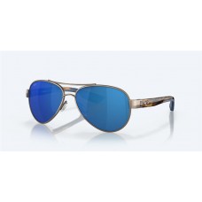 Costa Loreto Sunglasses Golden Pearl Frame Blue Mirror Polarized Polycarbonate Lense