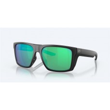Costa Lido Sunglasses Matte Black Frame Green Mirror Polarized Glass Lense