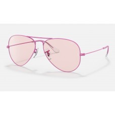 Ray Ban Aviator Solid Evolve RB3025 Sunglasses Pink Photochromic Evolve Violet