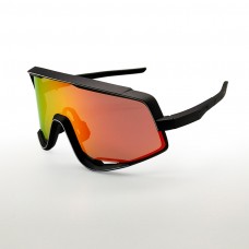 100% Glendale® Sunglasses Black Frame HiPER Ruby Mirror Lens