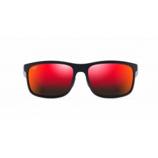 Maui Jim Huelo Sunglasses Black Frame Polarized Red Lens