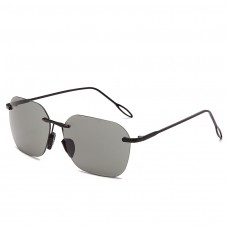 Maui Jim Komohana Polarized Rimless Sunglasses Black Frame Grey Lens