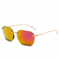 Maui Jim Komohana Polarized Rimless Sunglasses Gold Frame Ruby Lens