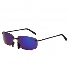 Maui Jim Kumu Polarized Rimless Sunglasses Black Frame Dark Blue Lens