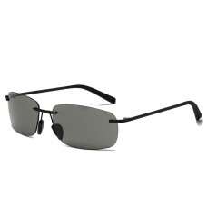 Maui Jim Kumu Polarized Rimless Sunglasses Black Frame Dark Grey Lens